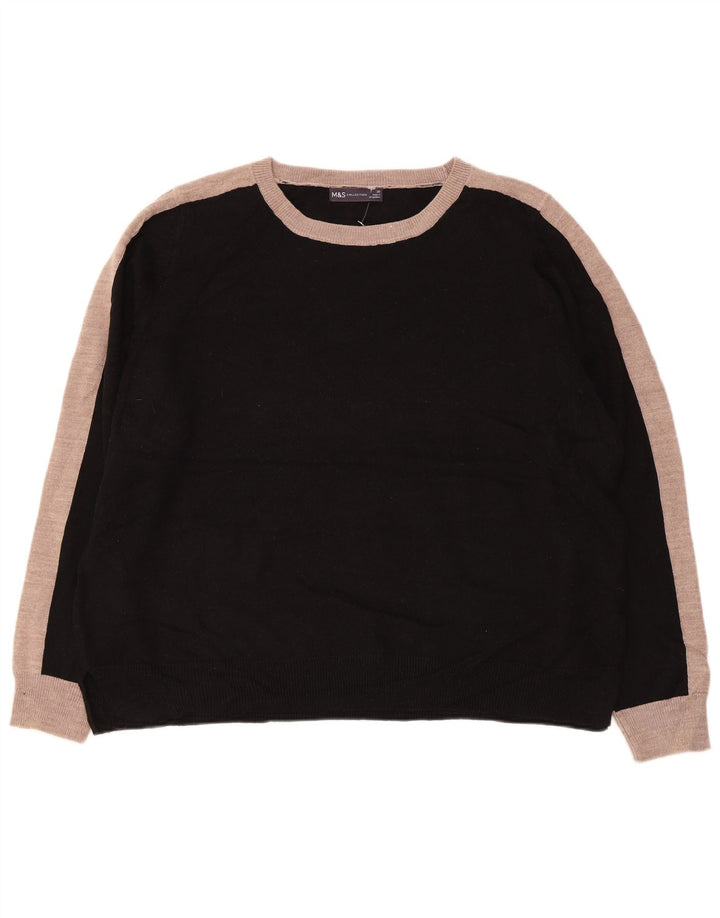 MARKS & SPENCER Ženski džemper s morskim izrezom UK 20 2XL crni