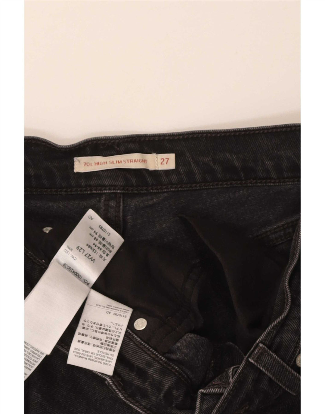 Levi's muške traper kratke hlače W27 XS crni pamuk