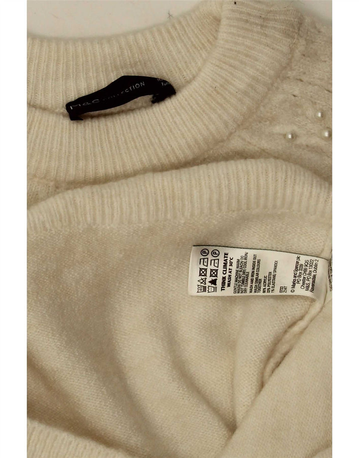 Marks & Spencer ženski džemper s okruglim izrezom UK 10 Small Off White