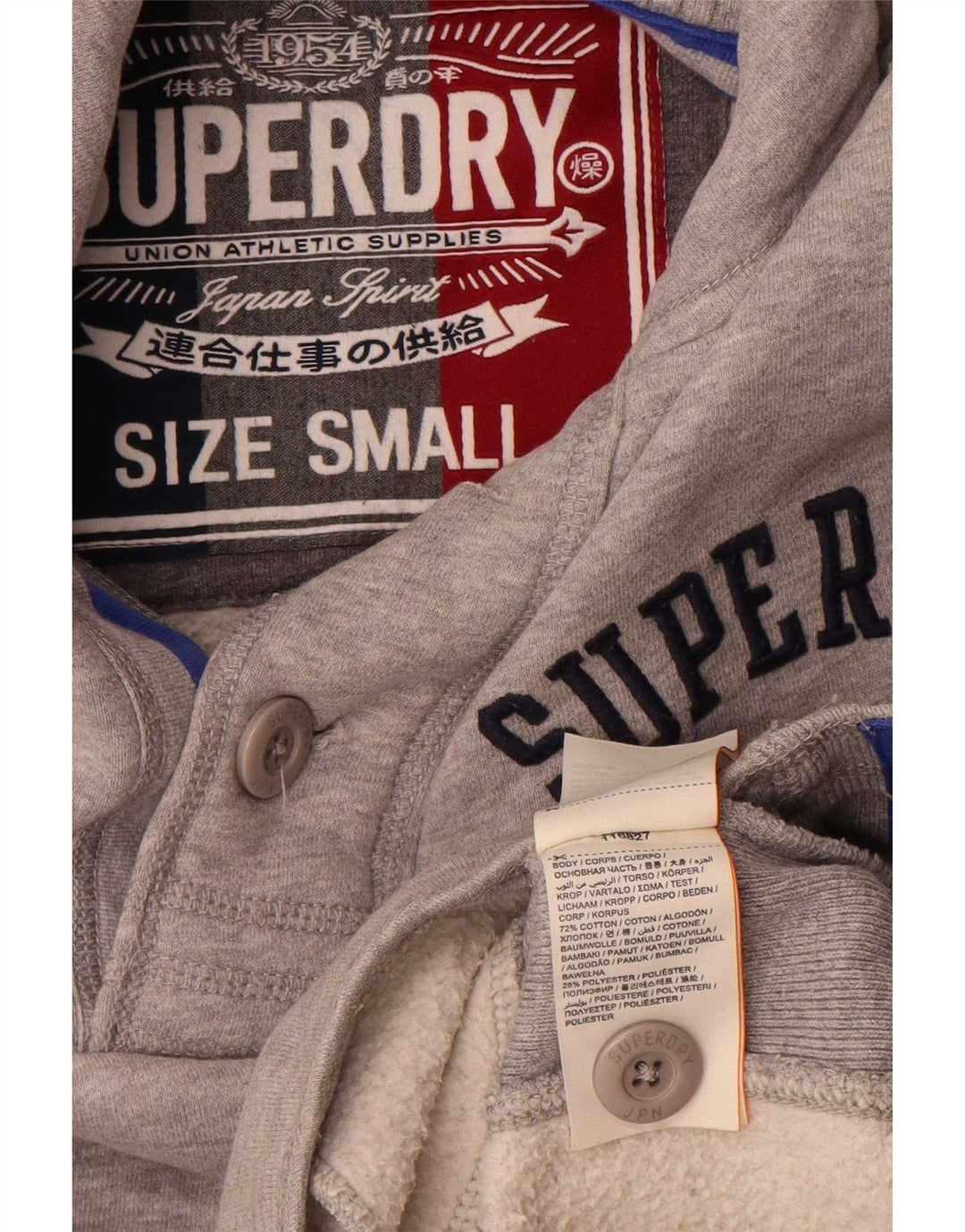 Superdry muška majica s dugmadima i ovratnikom Mali sivi pamuk