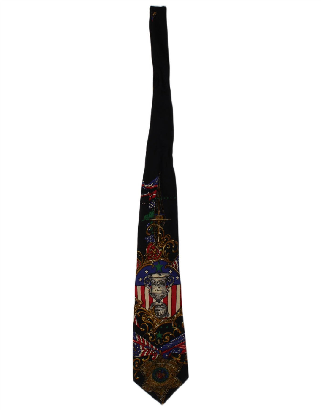 GIANFRANCO FERRE Mens Graphic Tie One Size Black Silk