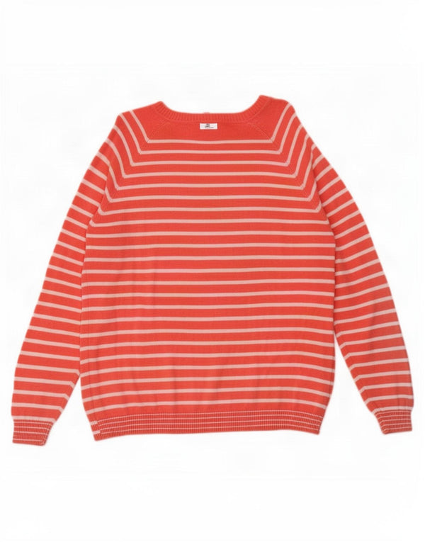 Joules ženski džemper s morskim izrezom UK 18 XL Ružičasto prugasto platno