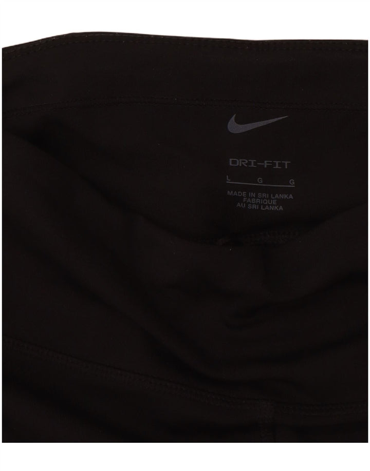 NIKE ženske Dri Fit Capri tajice UK 14 veliki crni poliester