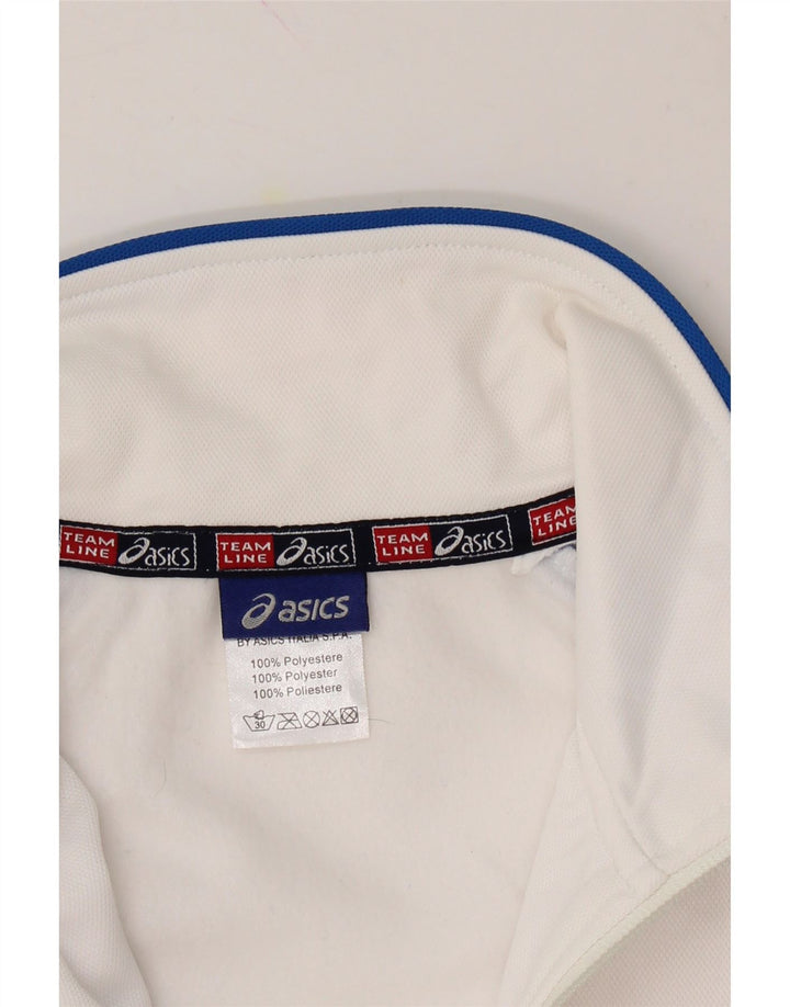 ASICS Boys Graphic Tracksuit Top Jacket 9-10 Years White Polyester Vintage Asics and Second-Hand Asics from Messina Hembry 