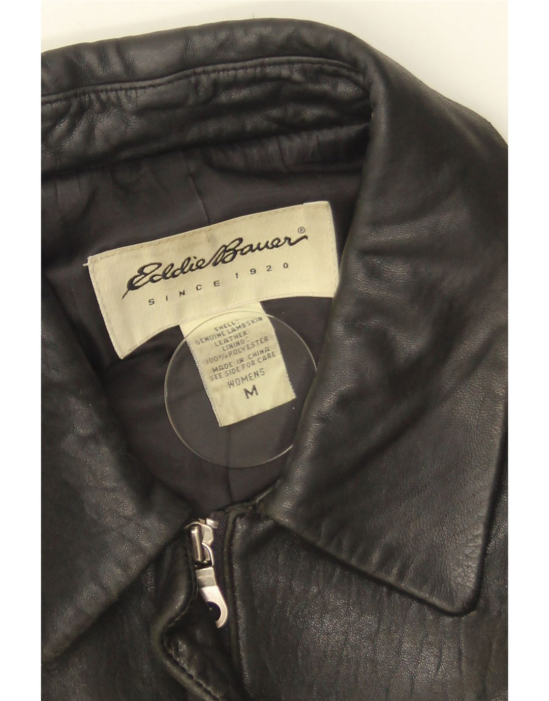 EDDIE BAUER Ženska kožna jakna UK 14 Srednja crna koža