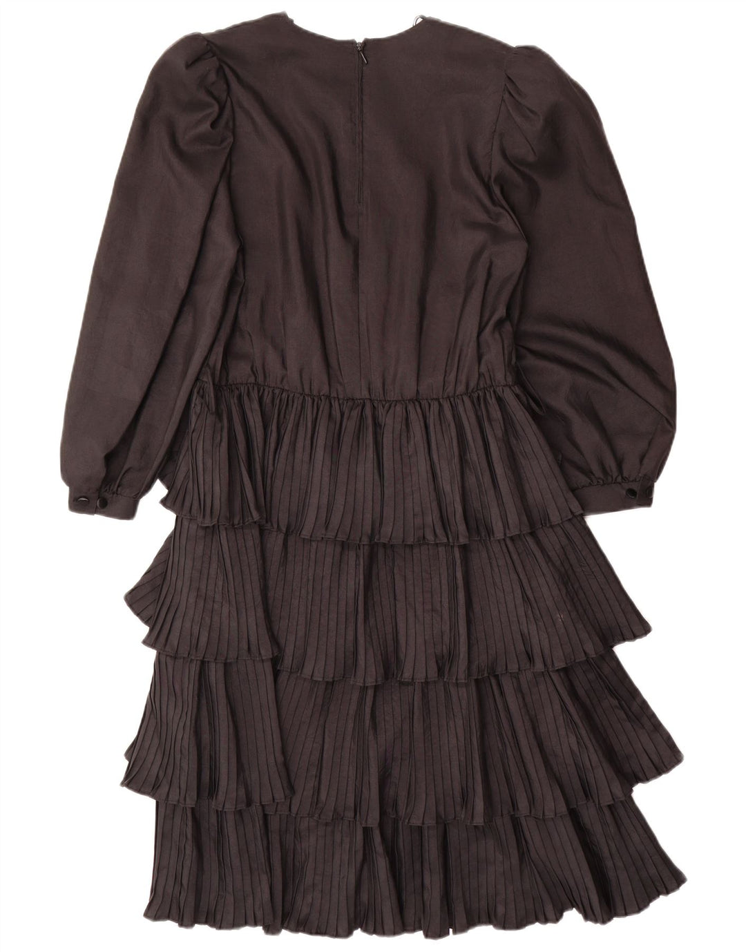 VINTAGE ženska haljina dugih rukava u više slojeva EU 36 mala crna poliester