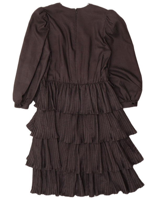 VINTAGE ženska haljina dugih rukava u više slojeva EU 36 mala crna poliester