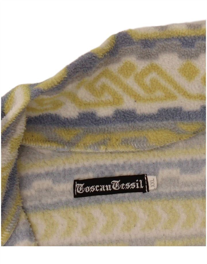 Vintage ženska jakna od flisa UK 20 2XL žuta geometrijska