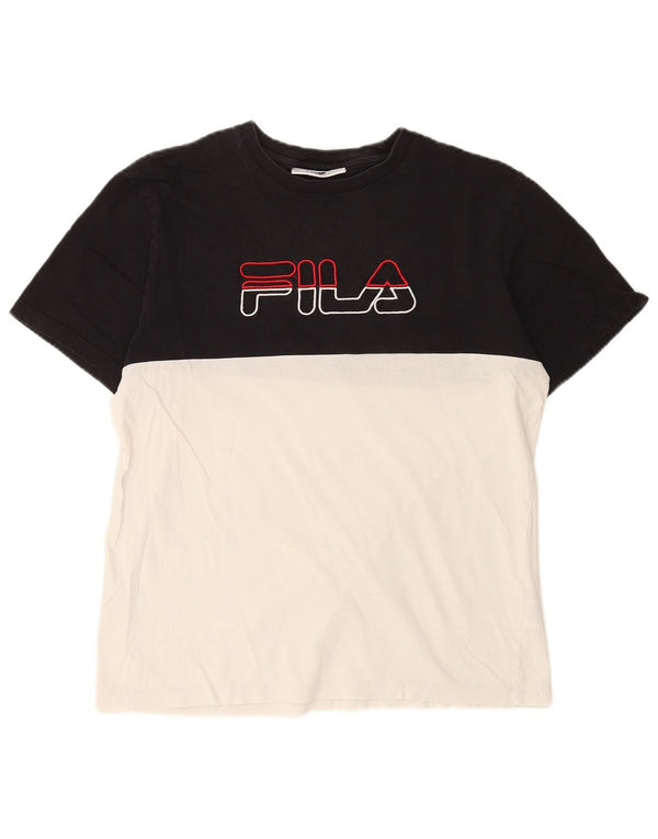 Fila muška majica kratkih rukava s grafičkim motivima srednje crne boje, pamuk