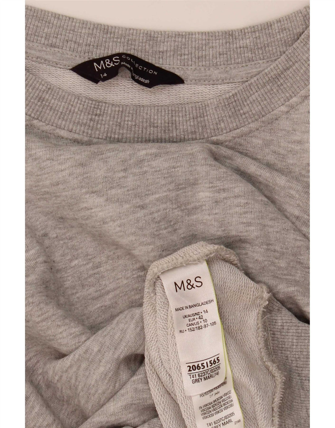 Marks & Spencer ženski džemper UK 14 Veliki sivi pamuk