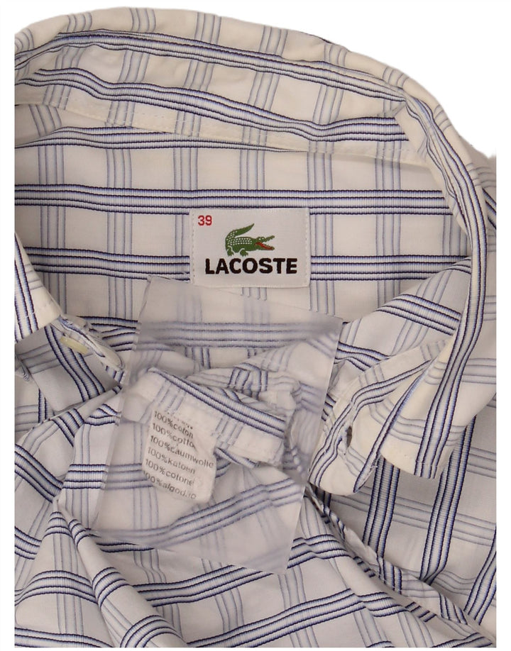 Lacoste muška košulja kratkih rukava, veličina 39, pamuk srednje bijele kare