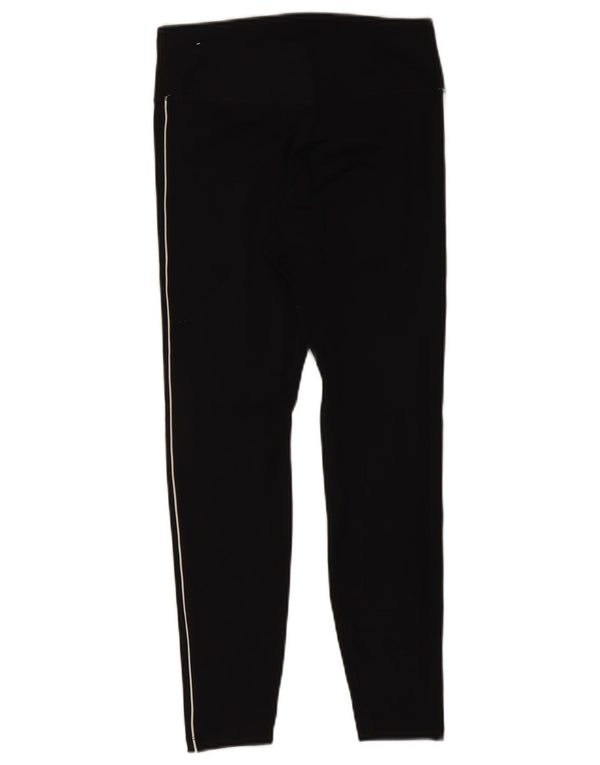 Nike Ženske Dri Fit Graphic Crop Leggings UK 12 Srednje crni poliester