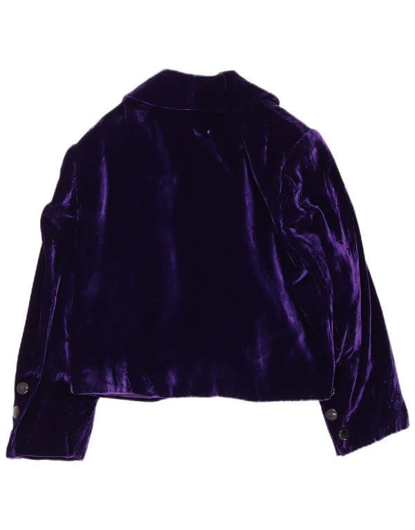 Vintage ženska jakna s otvorenim bolero od baršuna UK 14 srednje ljubičasta