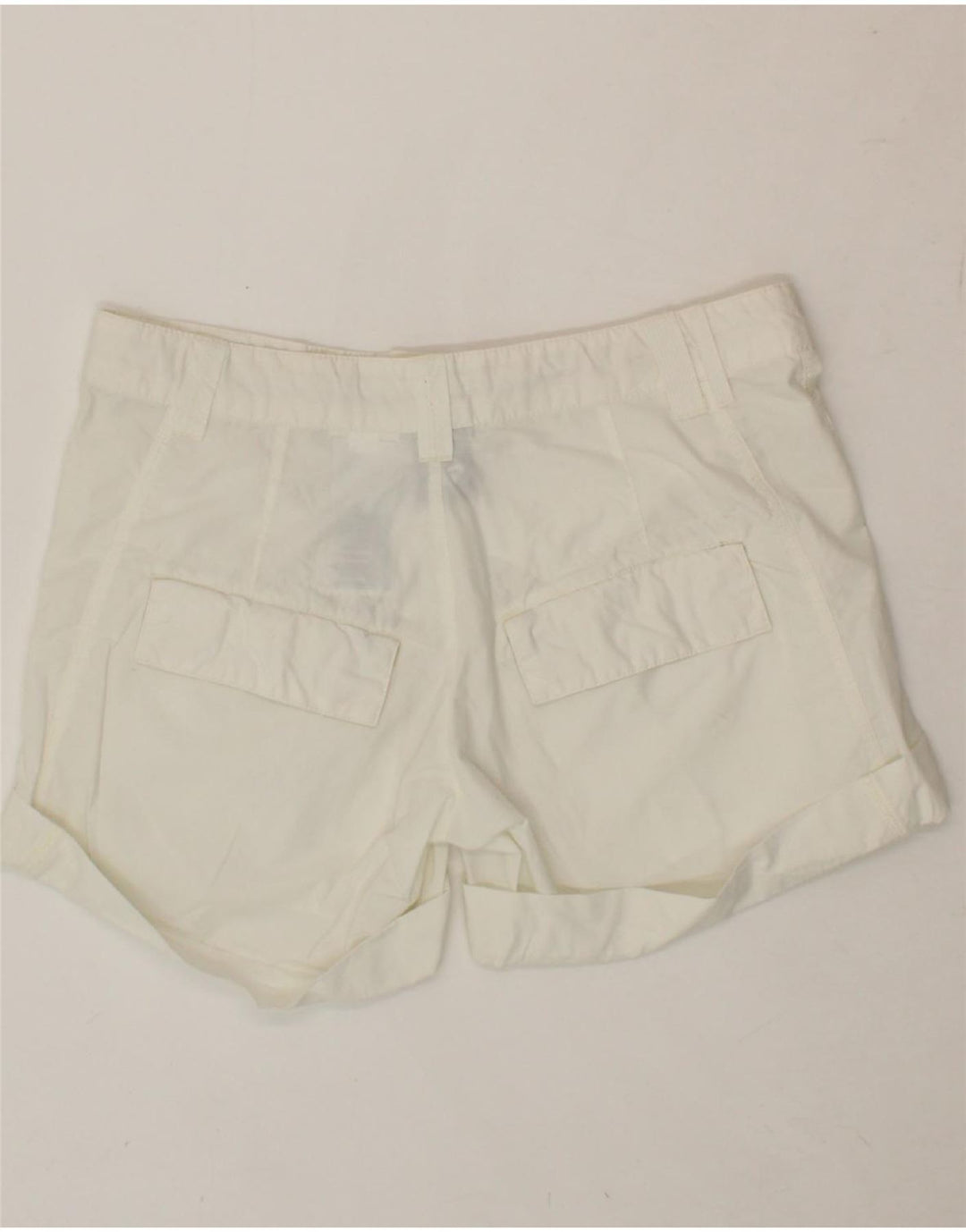 NIKE Womens Casual Shorts UK 10 Small W32 White Polyester Vintage Nike and Second-Hand Nike from Messina Hembry 