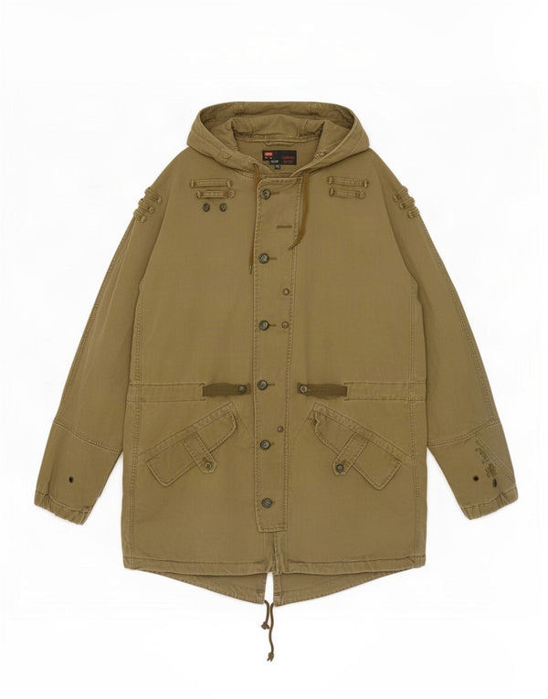 Diesel muška parka jakna s kapuljačom UK 42 XL kaki pamuk