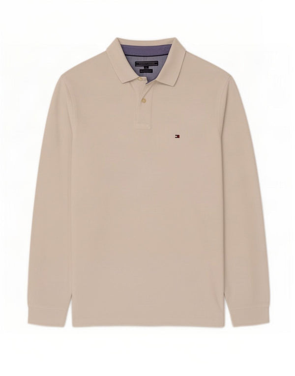 Velika bijela pamučna muška polo majica dugih rukava Tommy Hilfiger