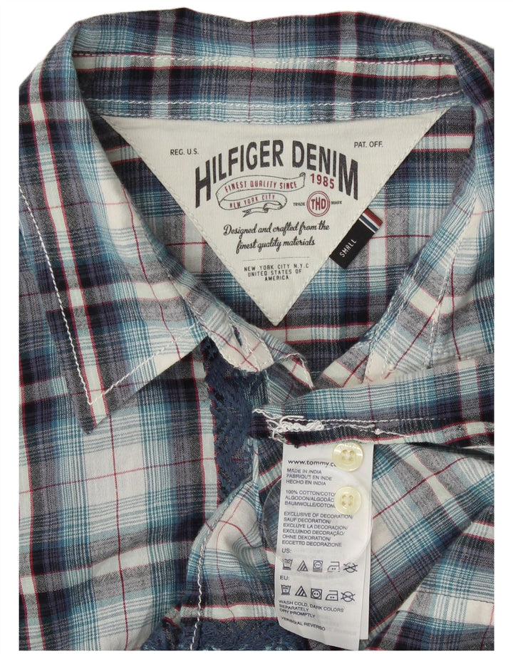Tommy Hilfiger ženska košulja UK 10 mali plavi karirani pamuk