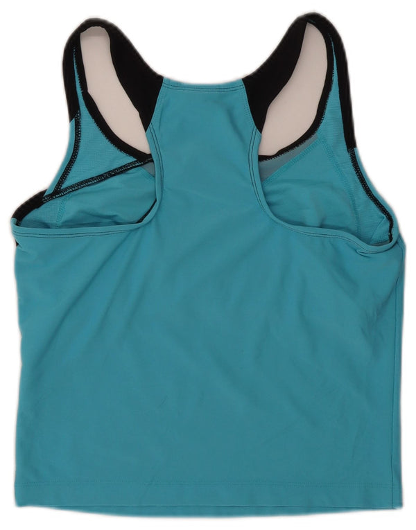 Nike Womens Crop Vest Top US 12/14 Large Blue Colourblock Poliester Sports