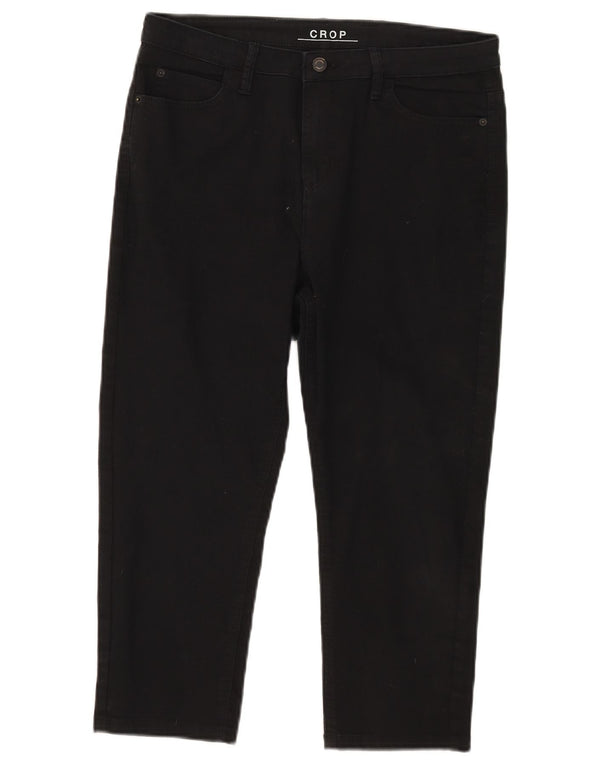 Marks & Spencer Womens Cropped Jeans UK 14 Large W32 L20 Black Cotton