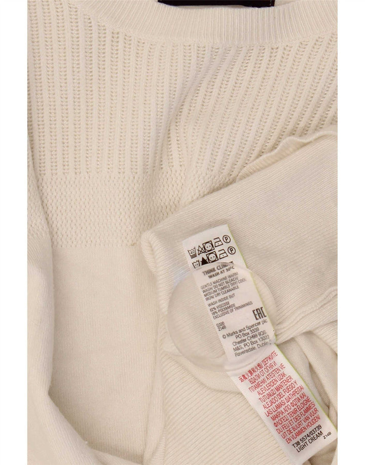 Marks & Spencer ženski džemper s okruglim izrezom UK 14 srednje bijele boje