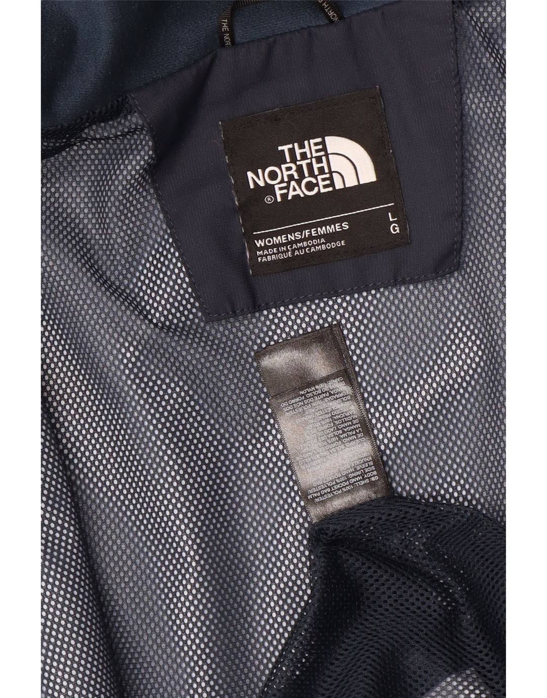 The North Face ženska kišna jakna s kapuljačom UK 16 velika tamnoplava najlonska
