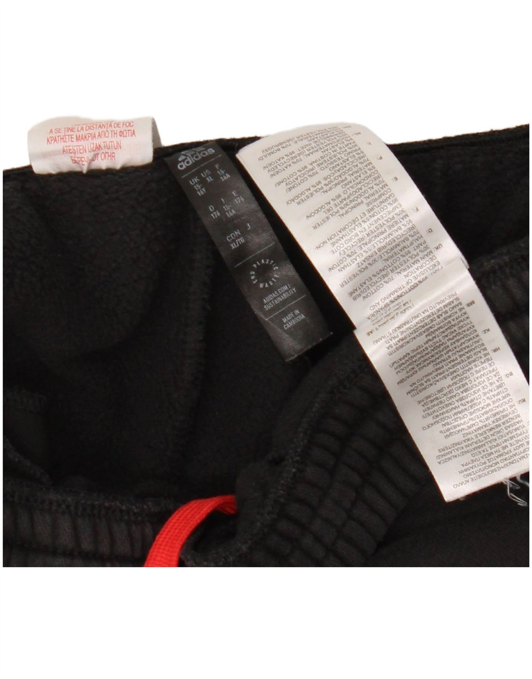 ADIDAS Trenirka za dječake, hlače za trčanje, 15-16 godina, crni pamuk