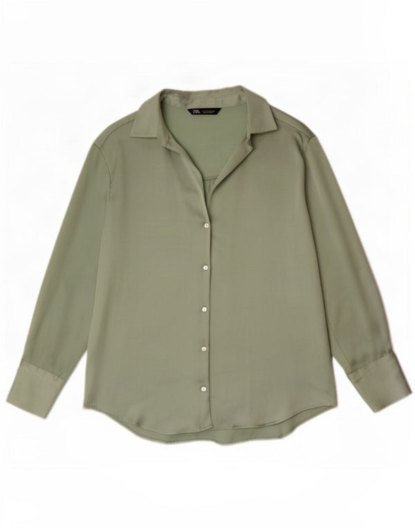 Zara ženska košulja bluza UK 14 Srednje zelena