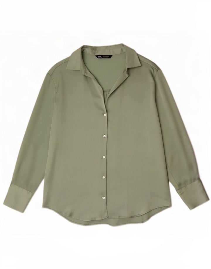 Zara ženska košulja bluza UK 14 Srednje zelena