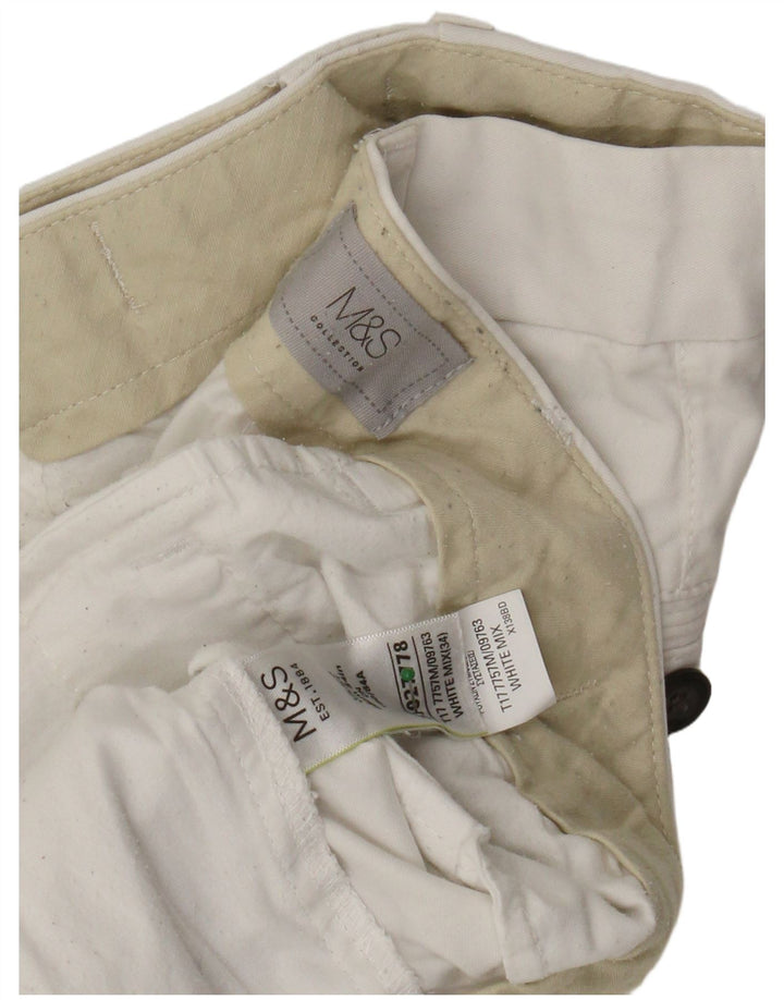 MARKS & SPENCER Muške chino kratke hlače W34 Veliki bijeli pamuk