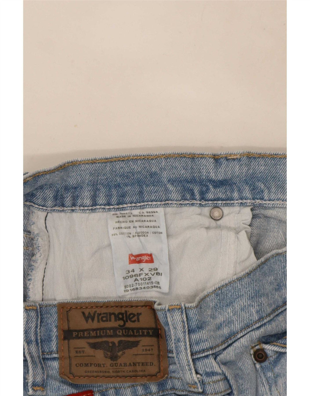 Wrangler muške kratke traperice W34 L23 plavi pamuk
