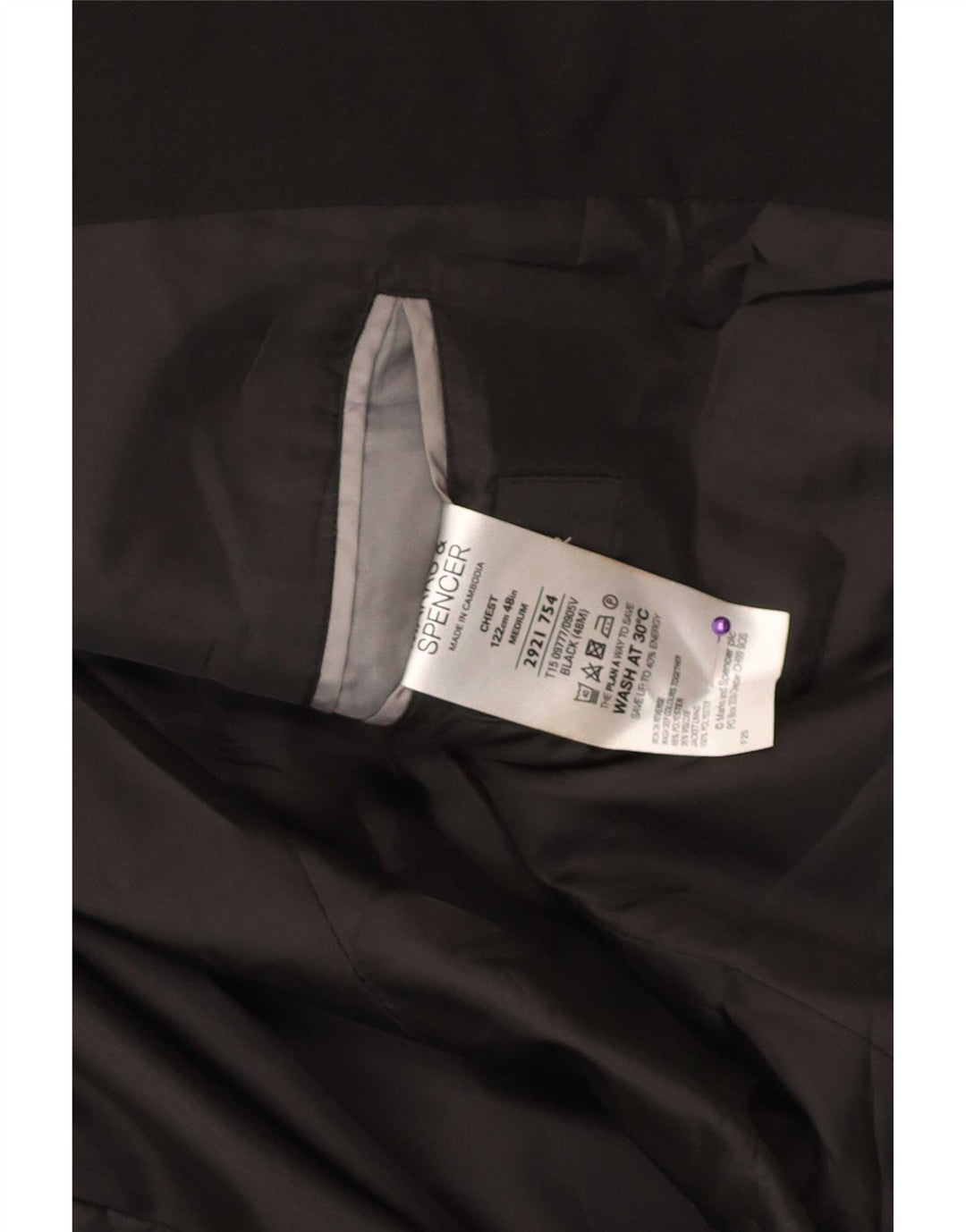 Marks & Spencer muška jakna sa 2 gumba UK 48 2XL crni poliester