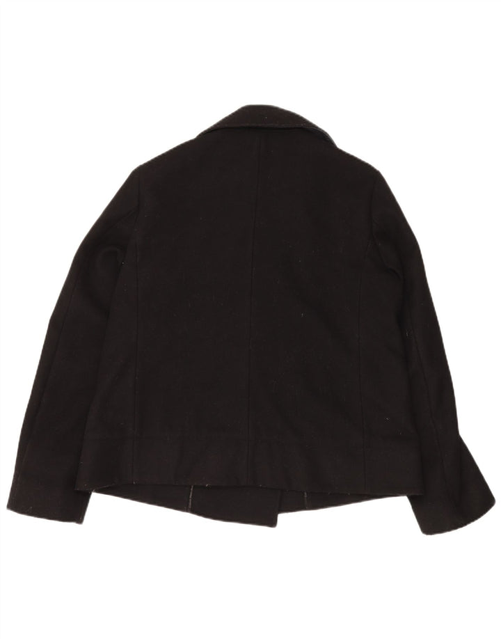 CALVIN KLEIN JEANS Ženski graškasti kaput UK 14 Srednja crna vuna