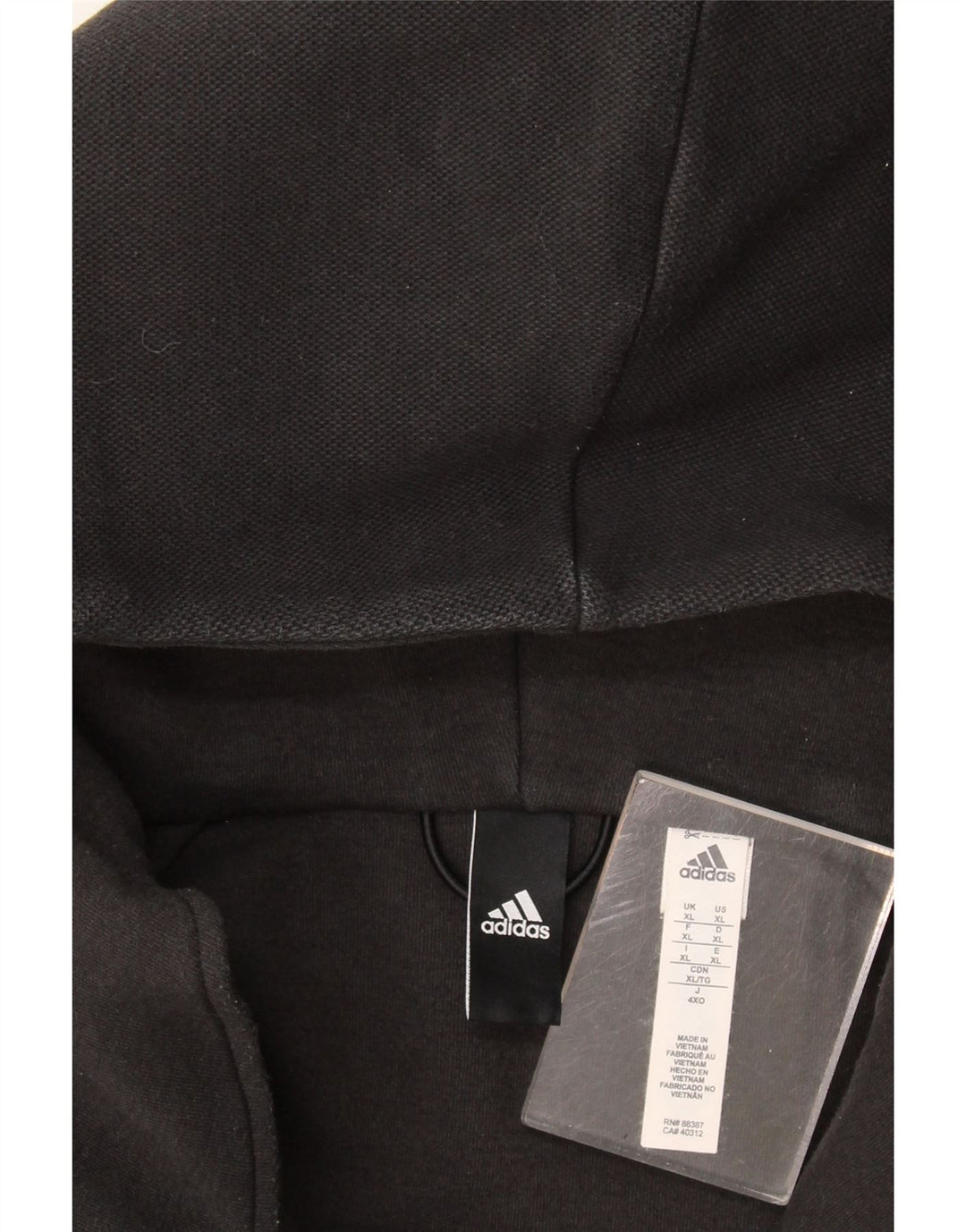 Adidas muški pulover s kapuljačom s patentnim zatvaračem XL crni poliester
