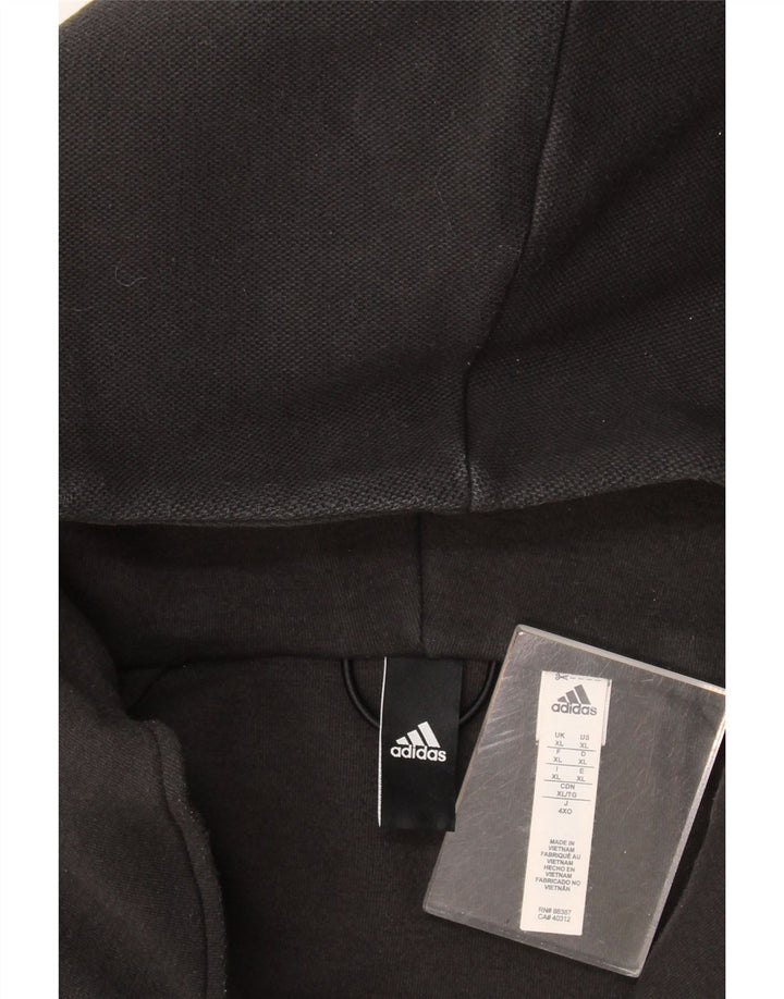 Adidas muški pulover s kapuljačom s patentnim zatvaračem XL crni poliester