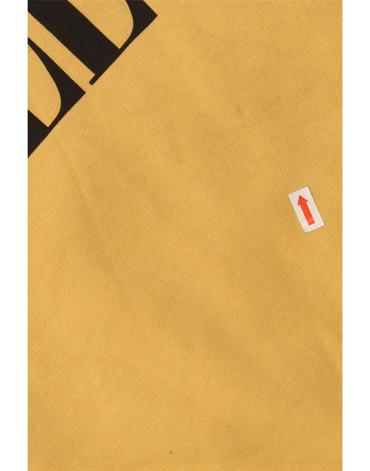 LEVI'S Womens Oversized Crop Graphic Sweatshirt Jumper UK 14 Large Yellow Vintage Levi's and Second-Hand Levi's from Messina Hembry 