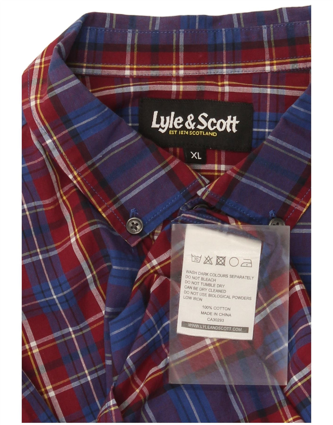 Lyle & Scott muška košulja XL plavi karirani pamuk