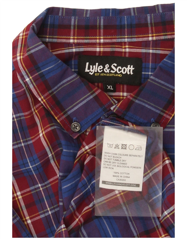 Lyle & Scott muška košulja XL plavi karirani pamuk