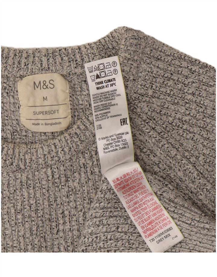 Marks & Spencer ženski džemper s okruglim izrezom UK 12 srednje sivo s pjegama