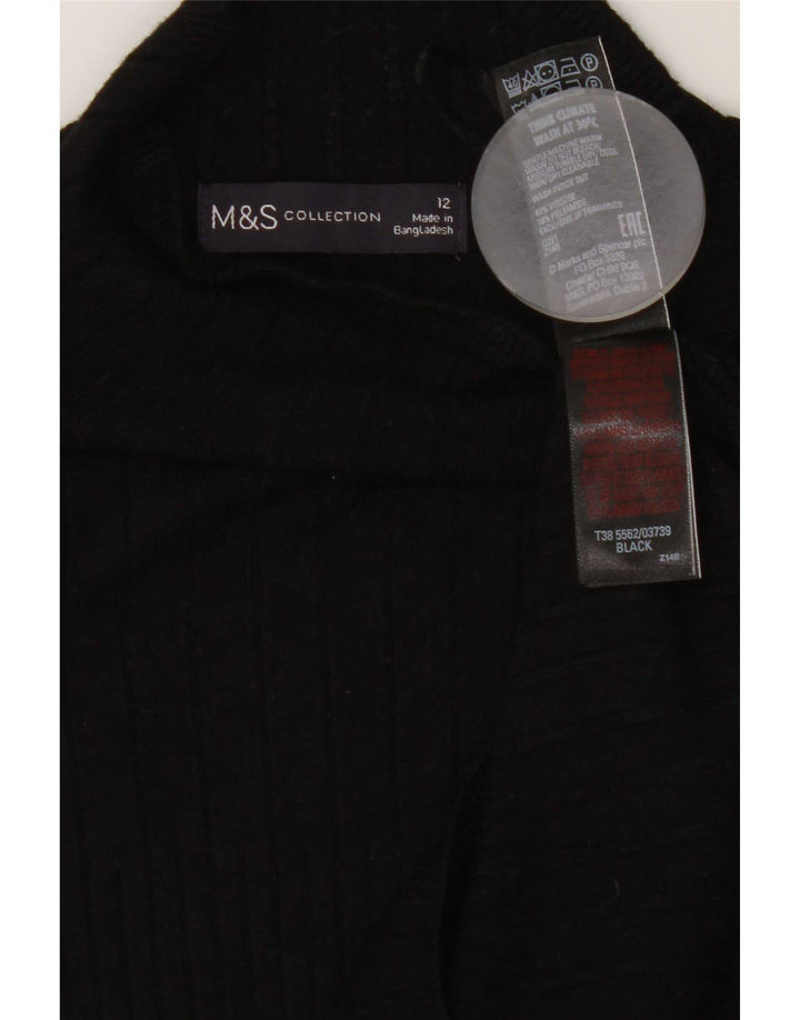 Marks & Spencer ženski pulover s rol izrezom UK 12 Srednja crna viskoza