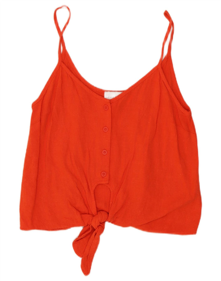 Topshop Ženska majica s kratkom kravatom UK 8 Mala crvena viskoza
