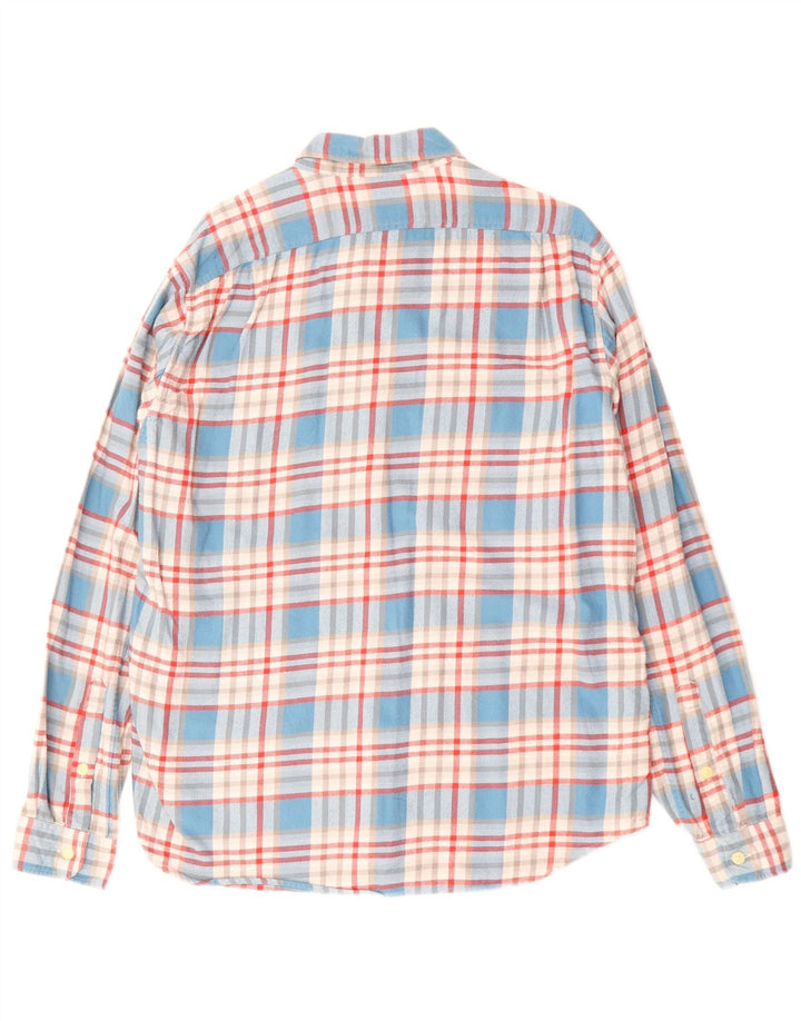 J. CREW Muška uska flanelska košulja velikog plavog kariranog pamuka