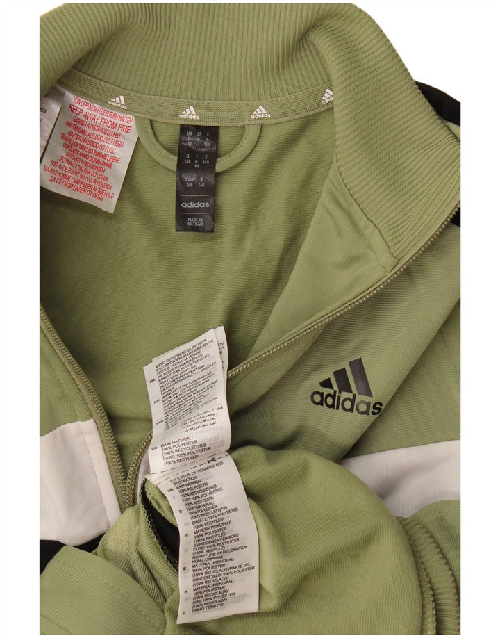 Adidas trenirka za dječake 9-10 godina kaki poliester u boji