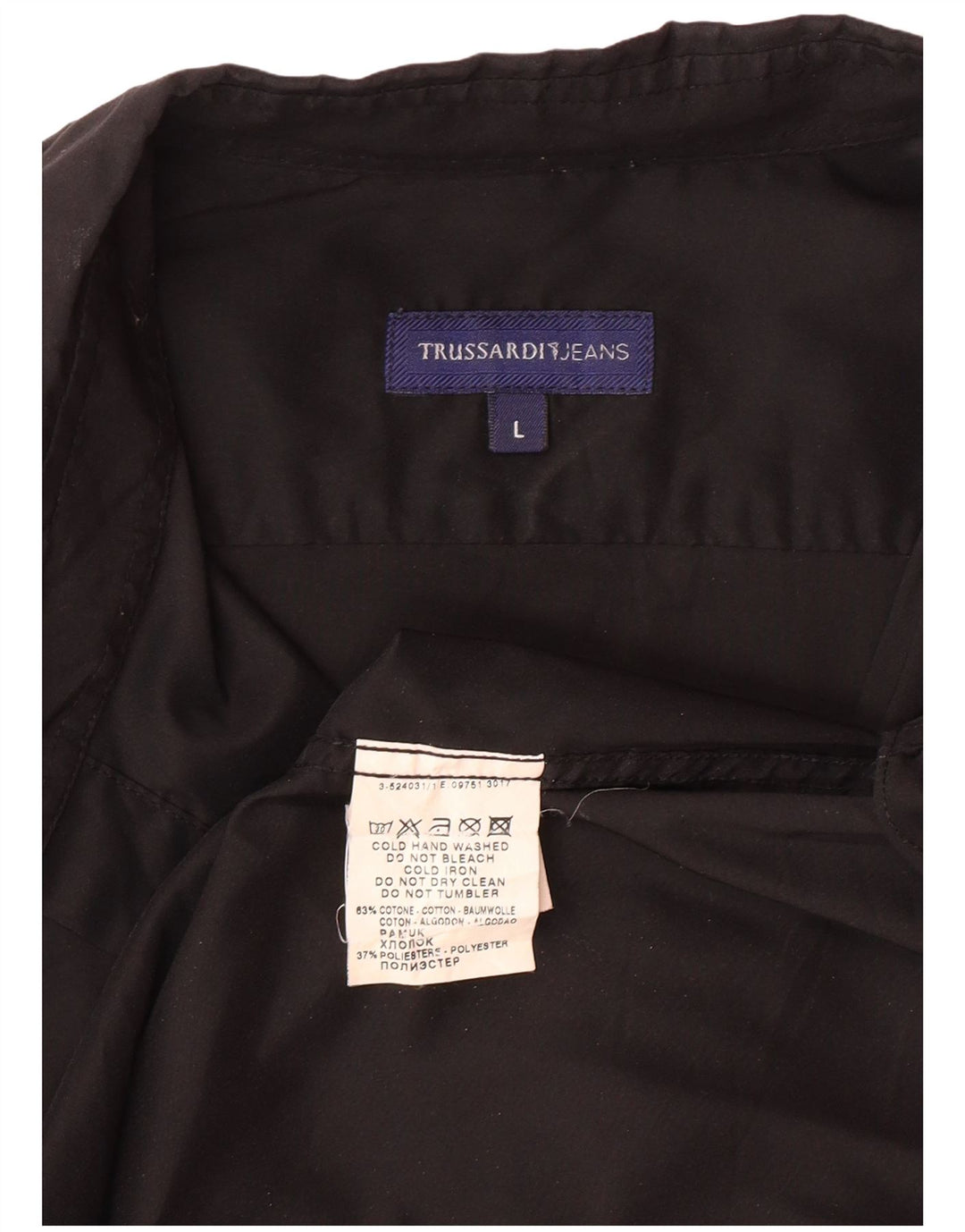 TRUSSARDI JEANS Muška košulja velika crna pamučna
