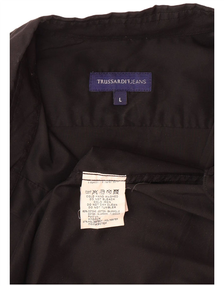 TRUSSARDI JEANS Muška košulja velika crna pamučna