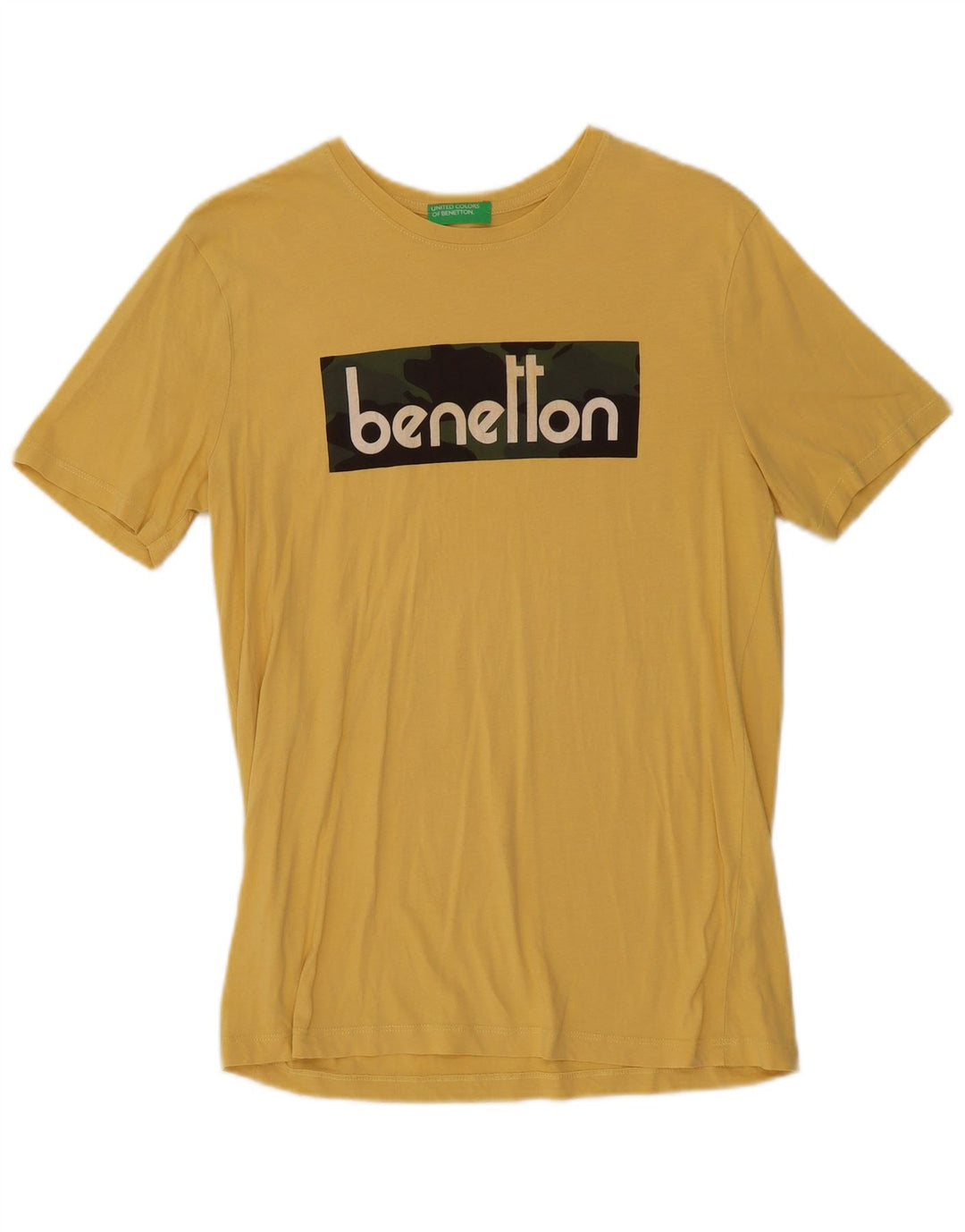 Benetton muška majica s grafičkim motivima Srednje žuti pamuk