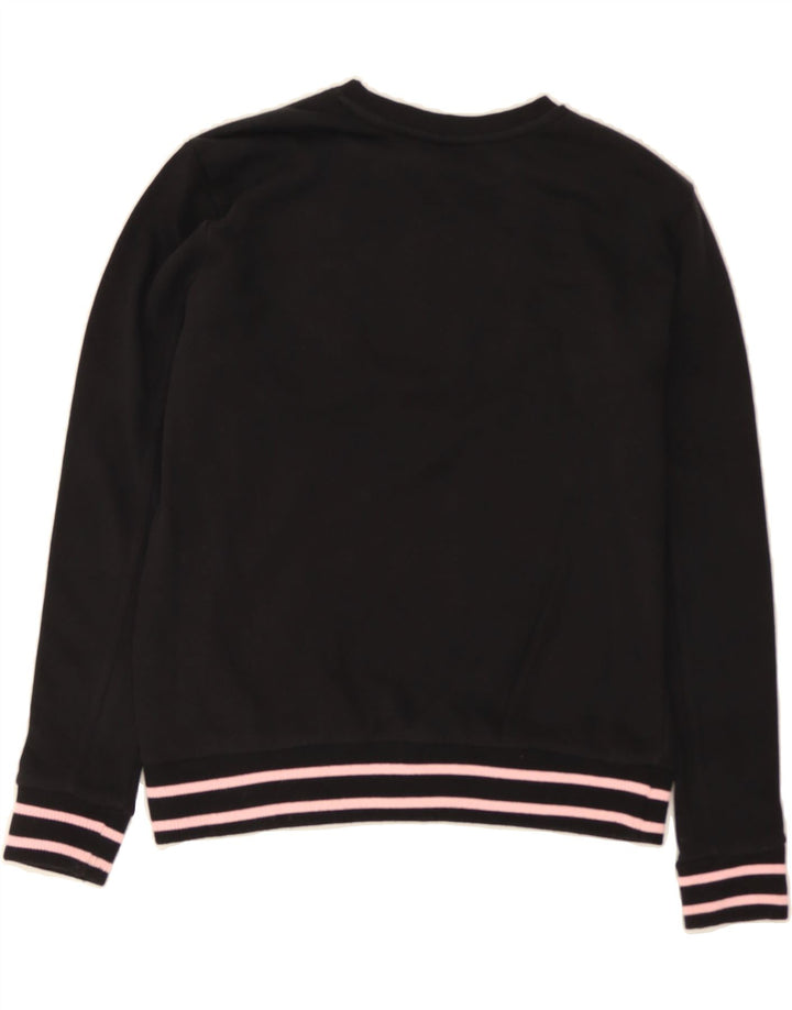 FILA Womens Graphic Sweatshirt Jumper UK 14 Medium Black Cotton Vintage Fila and Second-Hand Fila from Messina Hembry 