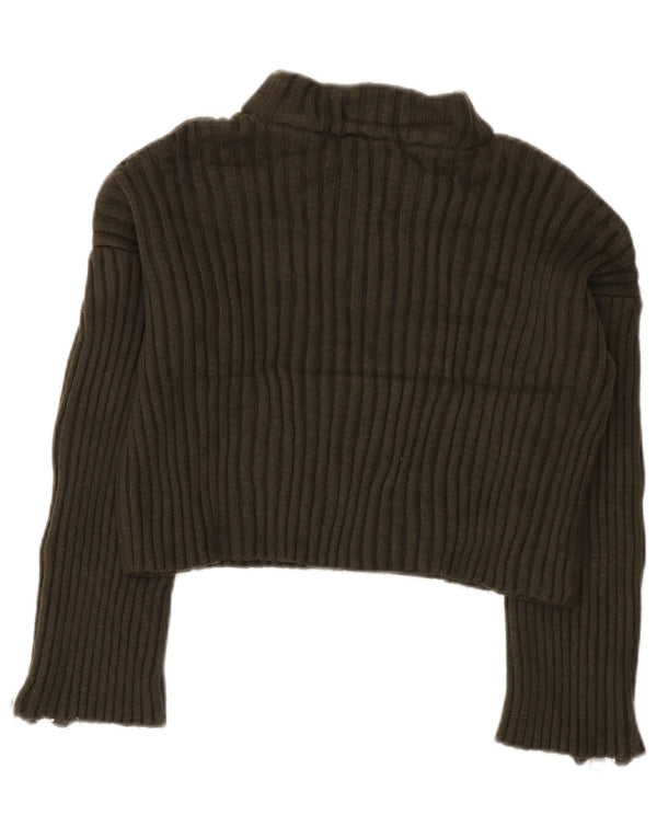 Zara ženski kratki džemper s kornjačičastim ovratnikom UK 10 Mali kaki