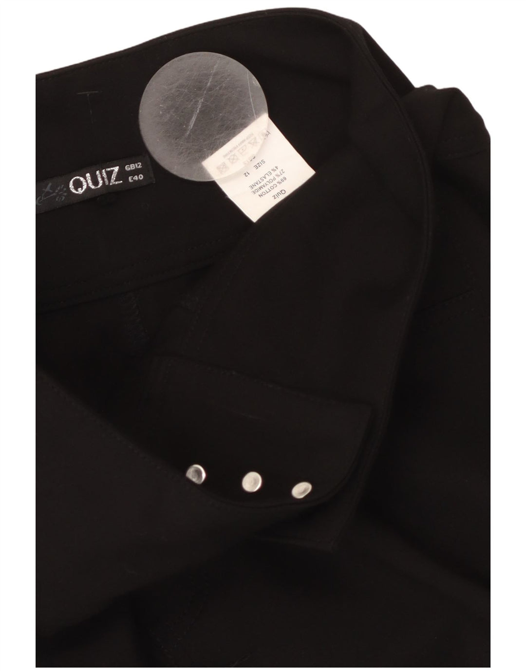 KVIZ Ženske uske ležerne hlače visokog struka UK 12 srednje W28 L28 crne