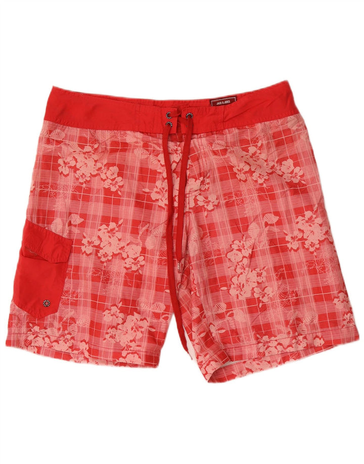 Jack & Jones muške kratke hlače za plivanje, veliki crveni cvjetni poliester