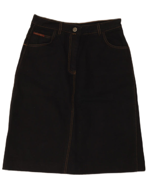 Vintage Womens Denim Skirt IT 42 Medium W28  Black Cotton